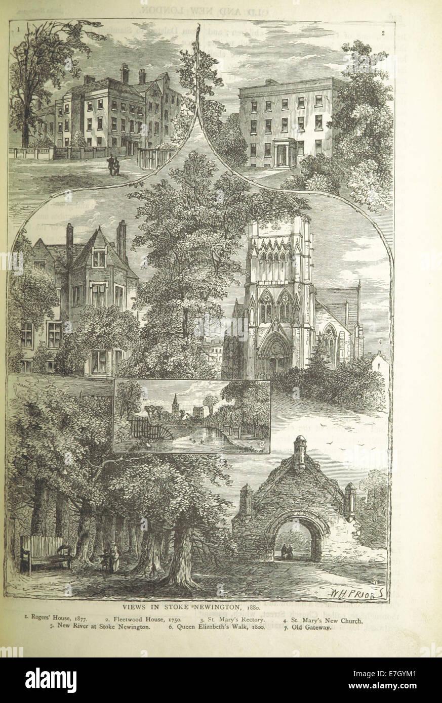 Illustration de la page 553 de 'Old and New London', représentant une vue historique de Londres avec l'accent sur ses rues et son aménagement urbain. Banque D'Images
