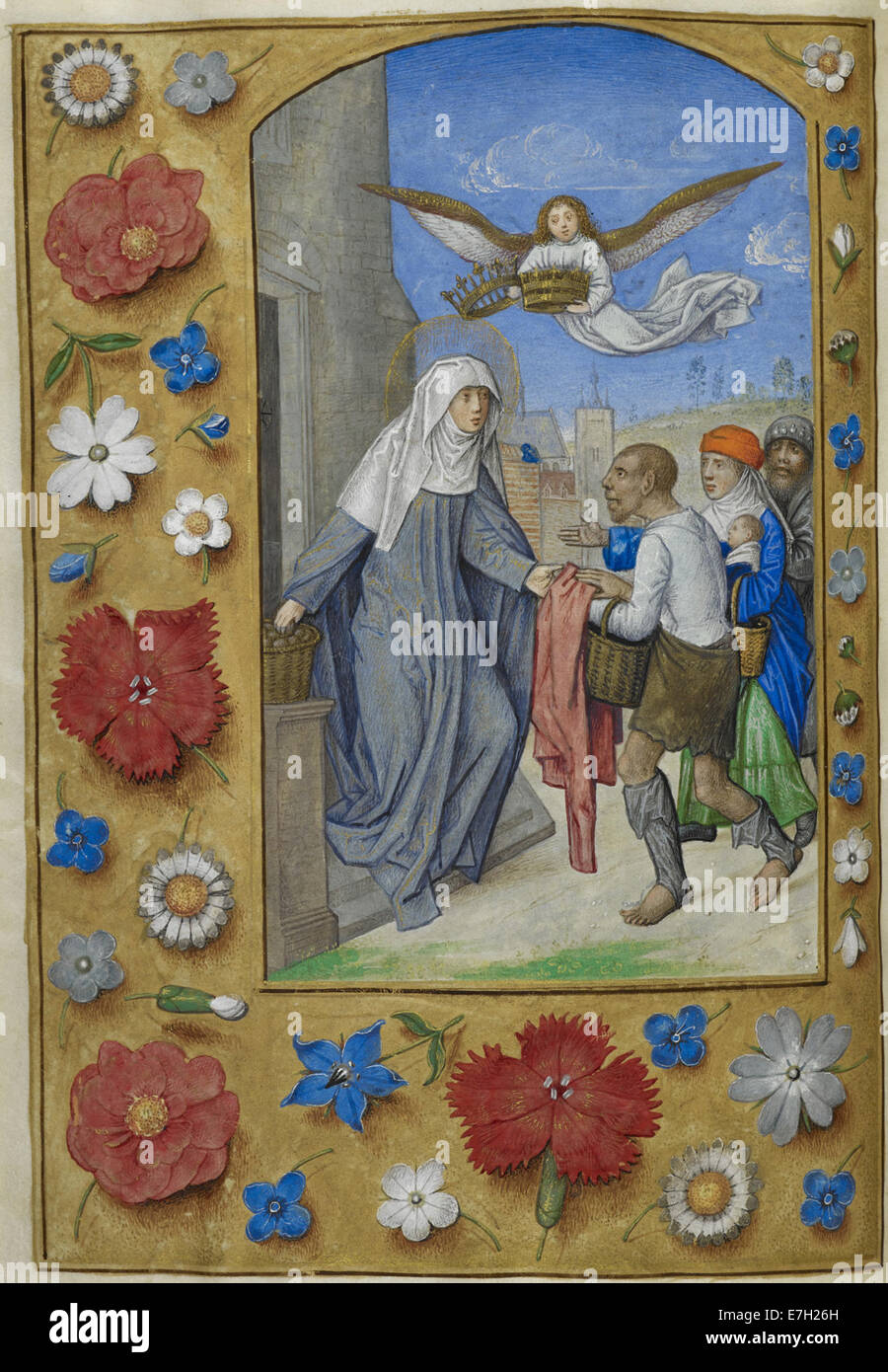 Mémoire de Sainte Elisabeth de Thuringe - Hastings Heures (c.1480), f.64v - BL Ajouter MS 54782 Banque D'Images