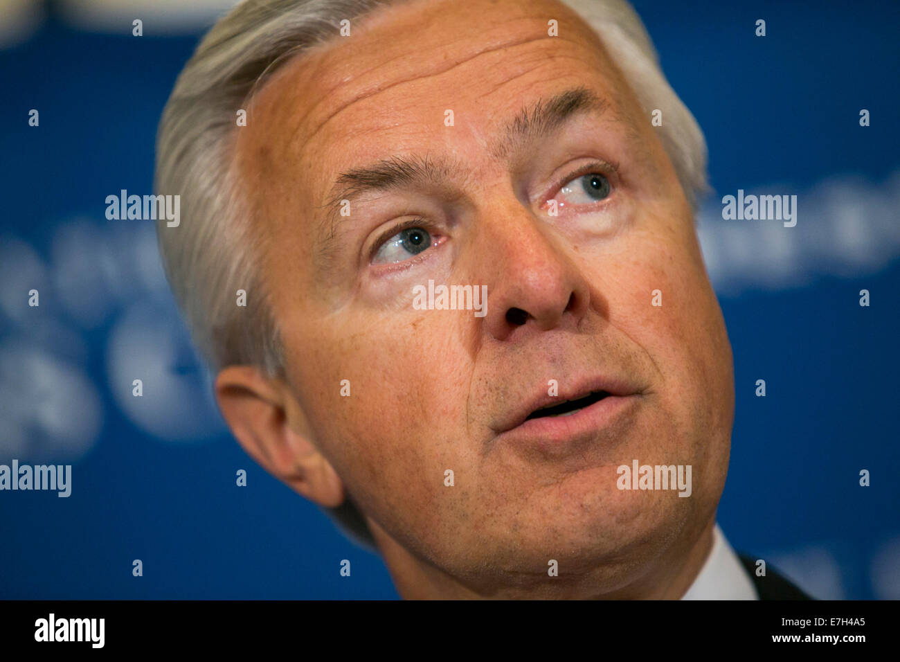 Washington DC, USA. 17 Sep, 2014. La Wells Fargo & Company Président, Président-directeur général John Stumpf prononce une allocution lors d'un événement au Club national de la presse au centre-ville de Washington, D.C. le 17 septembre 2014. Credit : Kristoffer Tripplaar/Alamy Live News Banque D'Images