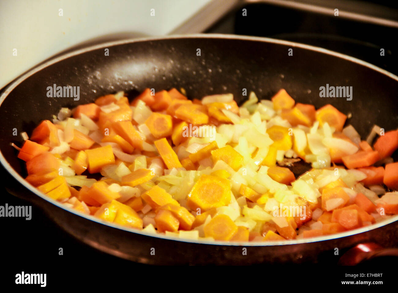 La cuisson des légumes Banque D'Images