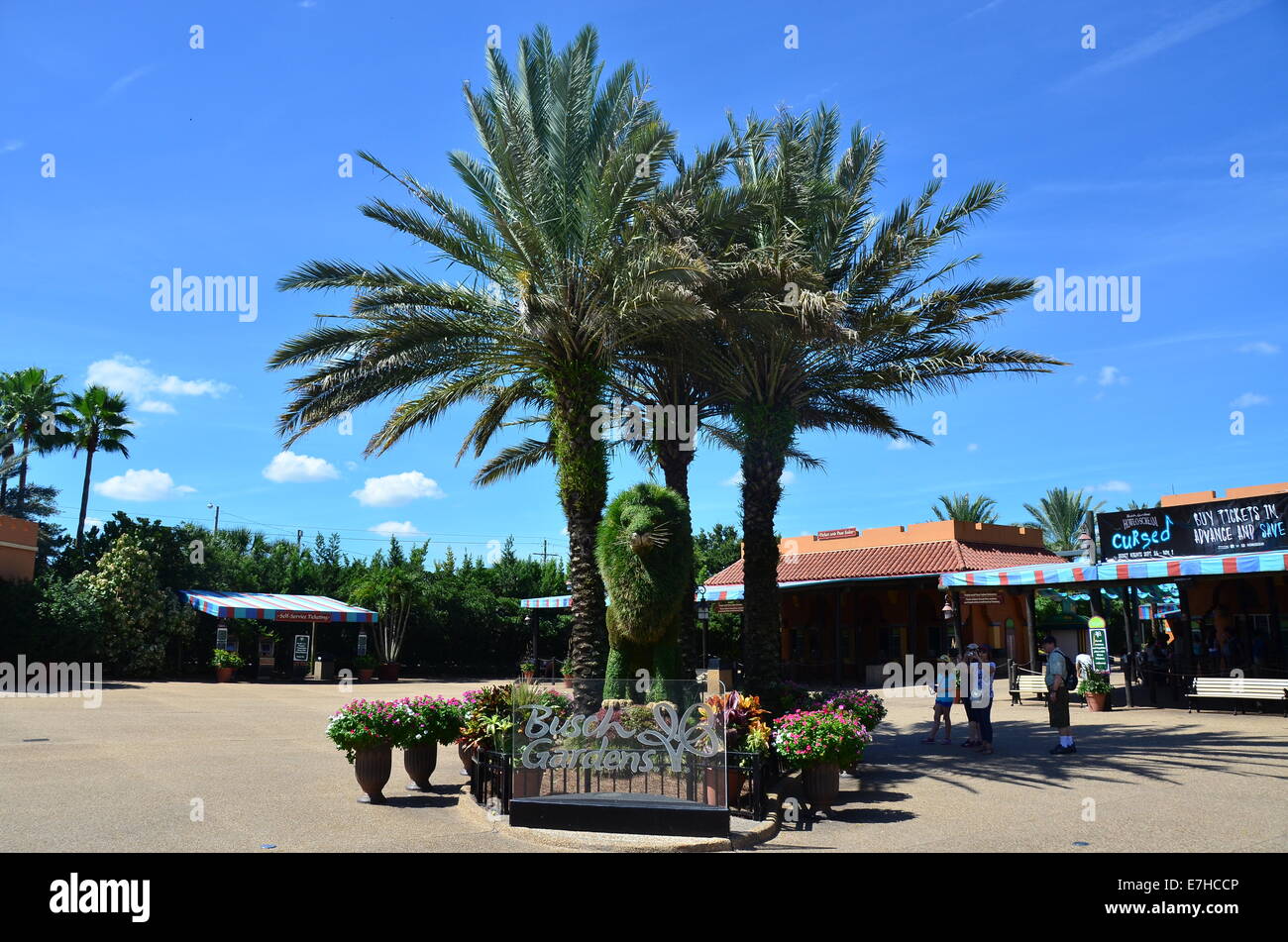 Entrée au parc à thème Busch Gardens, Tampa, Forida, USA Banque D'Images