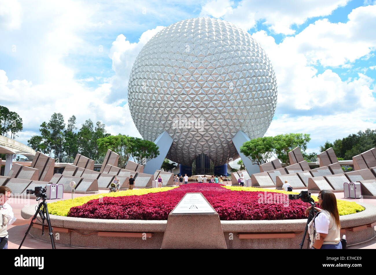 Vaisseau spatial Terre au Centre Epcot, Disneyworld en Floride, Orlando, USA Banque D'Images