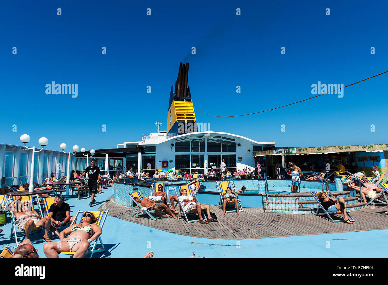 Europe, France, Corse ferry. À bord d'un paquebot. Banque D'Images