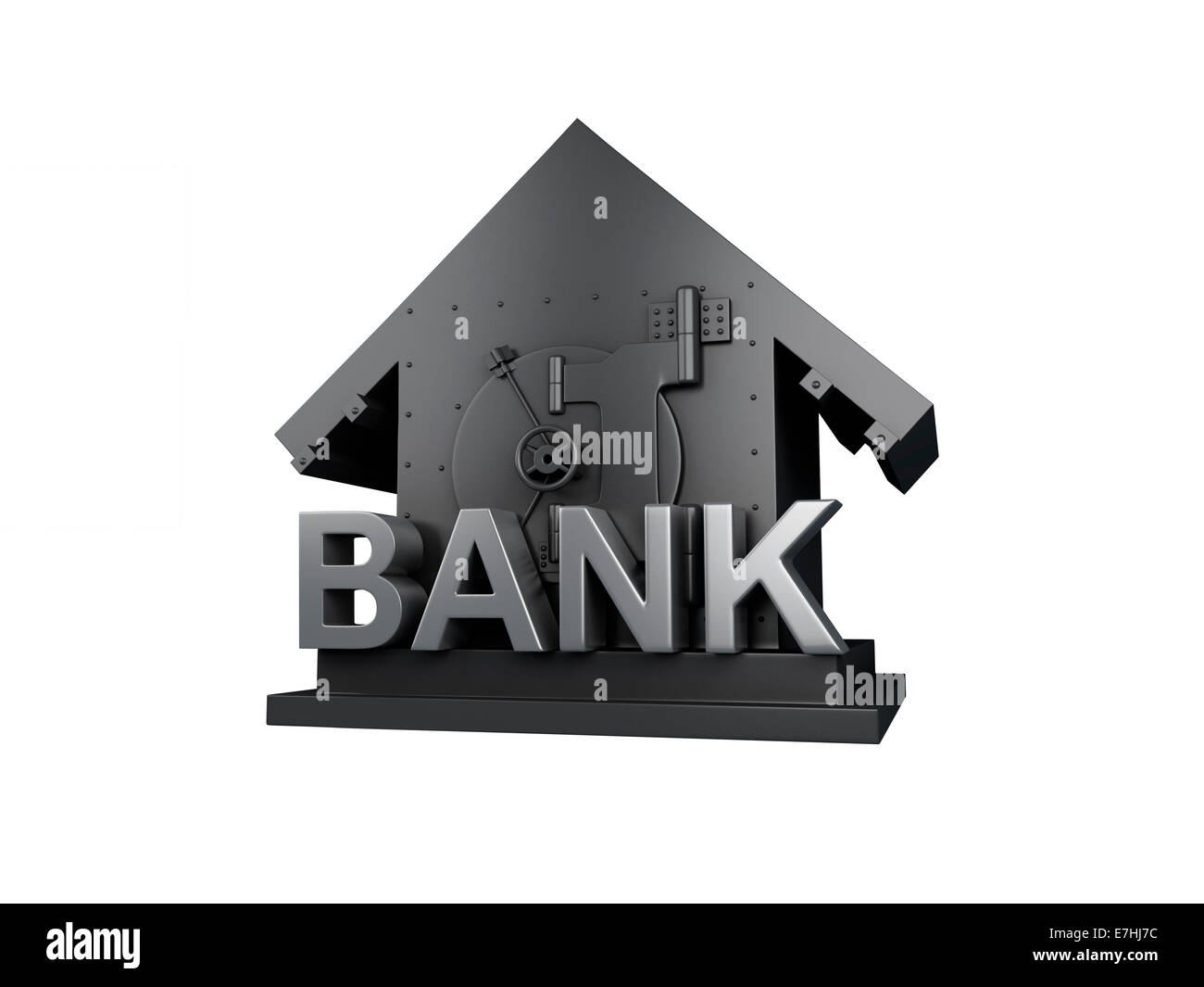 Coffre-fort de banque de l'image. concept sécurité sur fond blanc. 3d illustration Banque D'Images