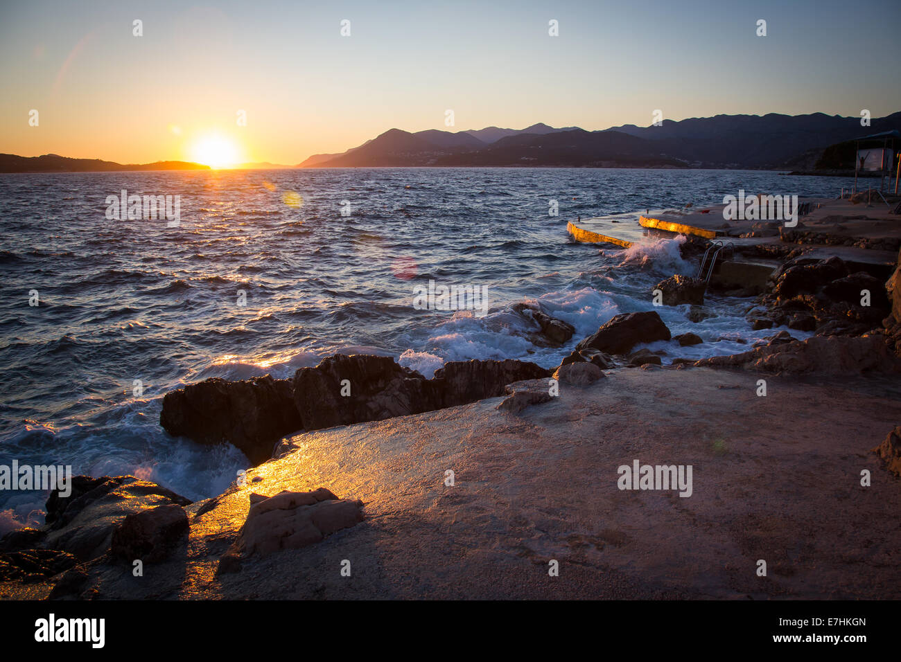 Un magnifique paysage de la côte de Dalmatie, Croatie Banque D'Images