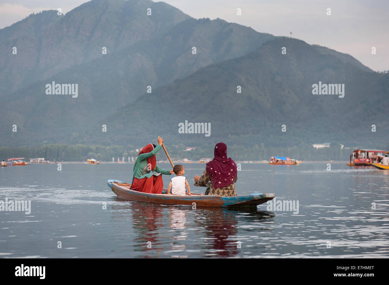 Cachemire, le lac Dal, bateau, Boat House, "Jammu et Cachemire', Srinagar, Shikara Banque D'Images