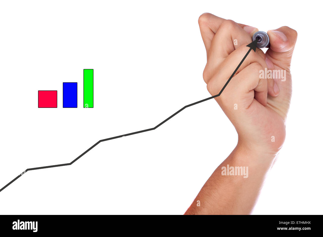 Dessin à la main des hommes un tableau isolé sur fond blanc Banque D'Images