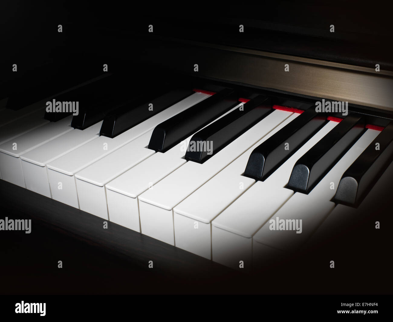 Touches Piano Close up Banque D'Images