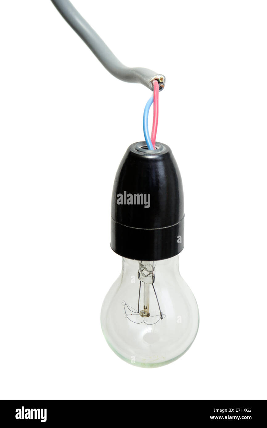 La pendaison ampoule isolated over white background Banque D'Images