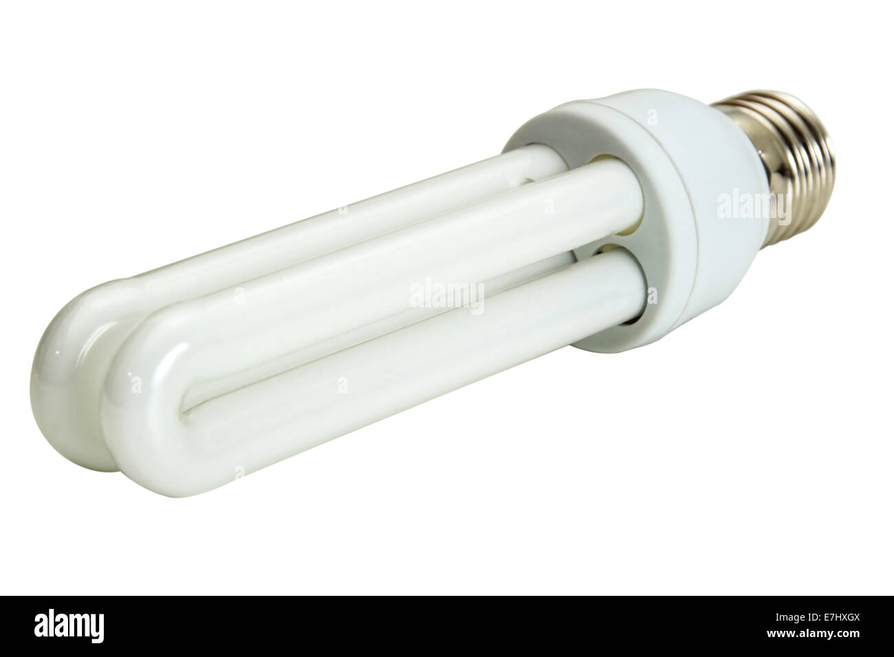 Gros plan d'une lampe blanche isolé sur fond blanc avec clipping path Banque D'Images