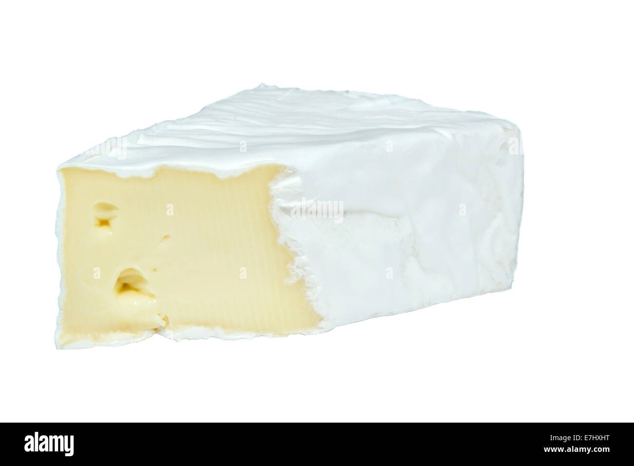 Fromage Brie isolé sur fond blanc Banque D'Images