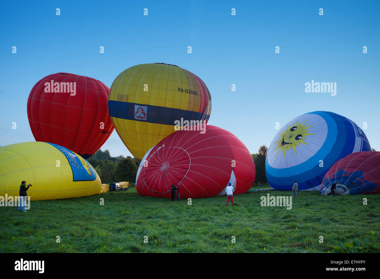 Minsk, Belarus - 14 septembre 2014 : le premier championnat ouvert du Bélarus sur les sports aéronautiques.Bande de balle distendu de couleur Banque D'Images