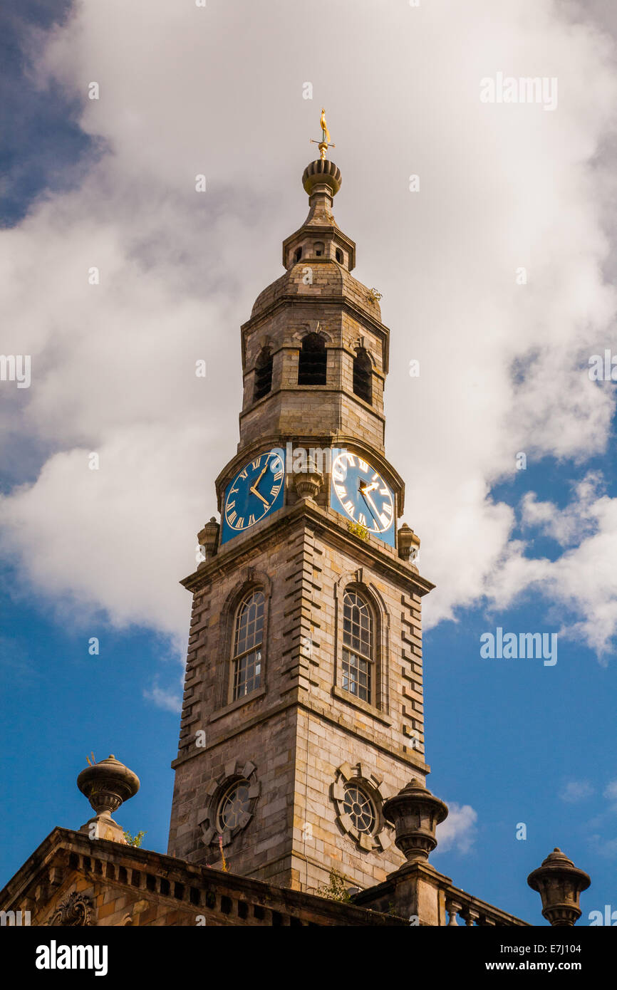 Le péage Clock Tower, Trongate Merchant City, Glasgow Cross, en Écosse. Banque D'Images