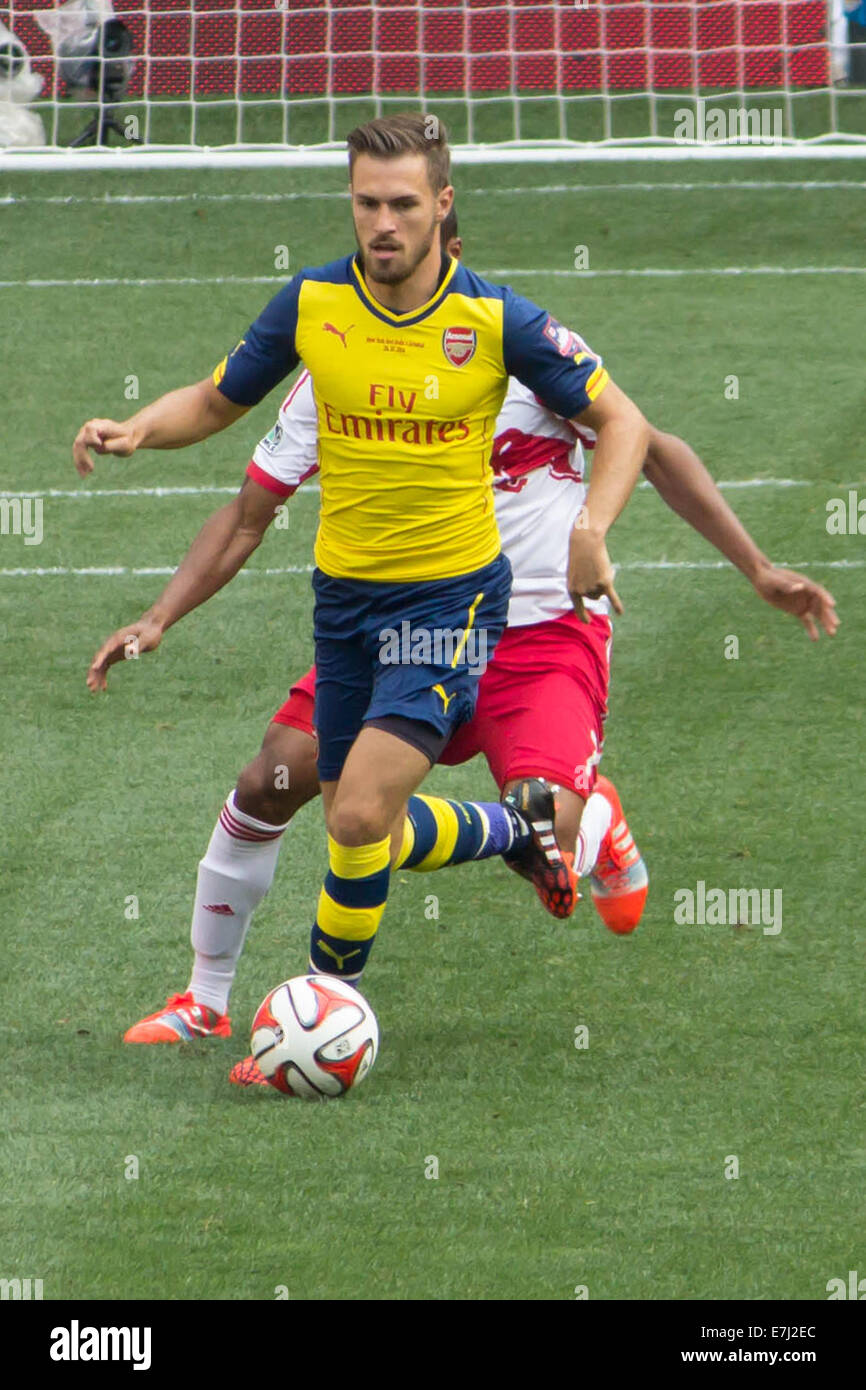 Cette image montre le milieu de ArsenalFC Jack Wilshere lors d'un match de l'été 2014 contre les New York Red Bulls lors de l'US Banque D'Images