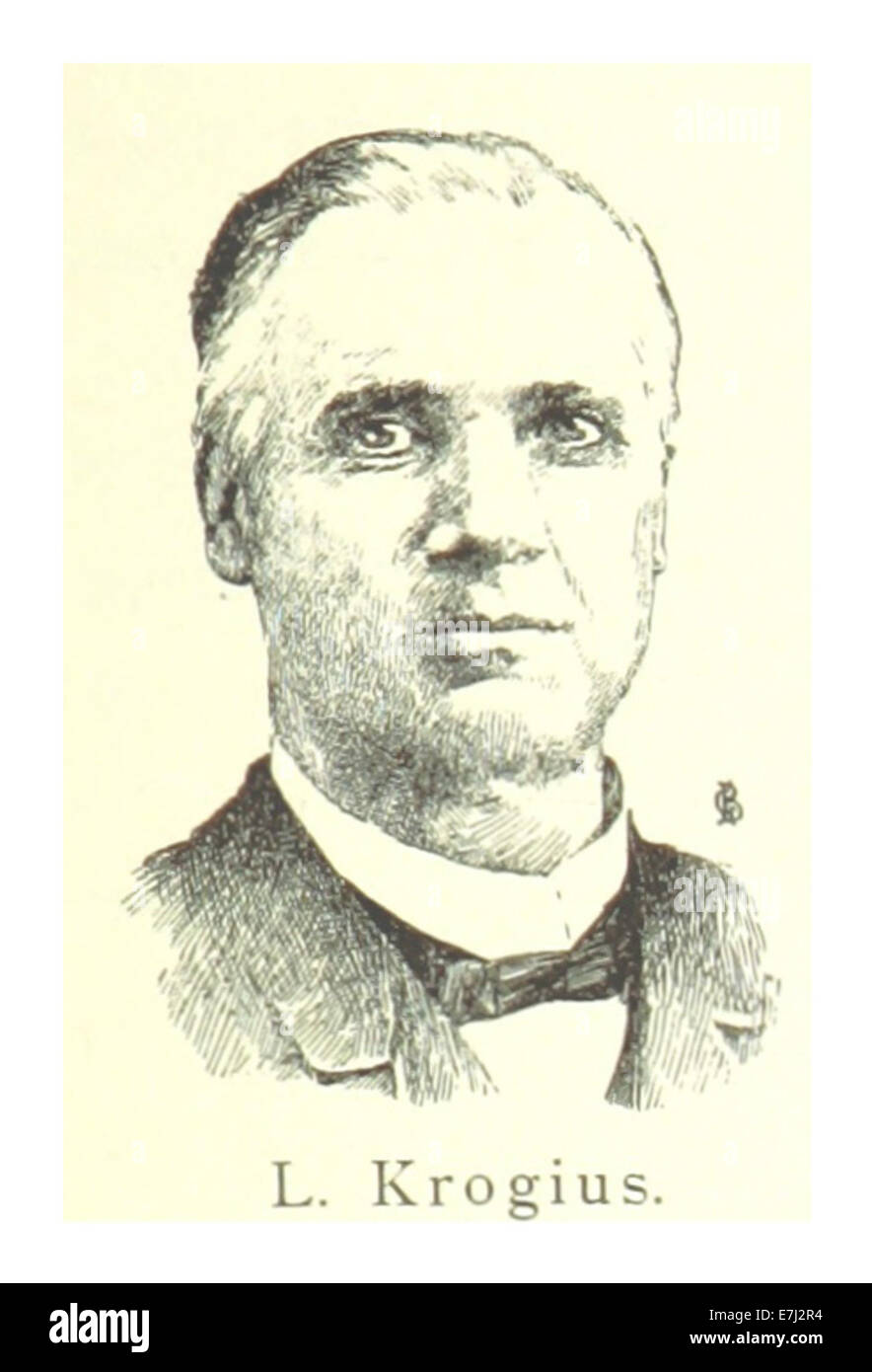 Illustration d'un livre de 1894 par Mechelin de L. Krogius, capturant l'essence de l'individu et ses contributions, avec texte et photographies d'accompagnement. Banque D'Images