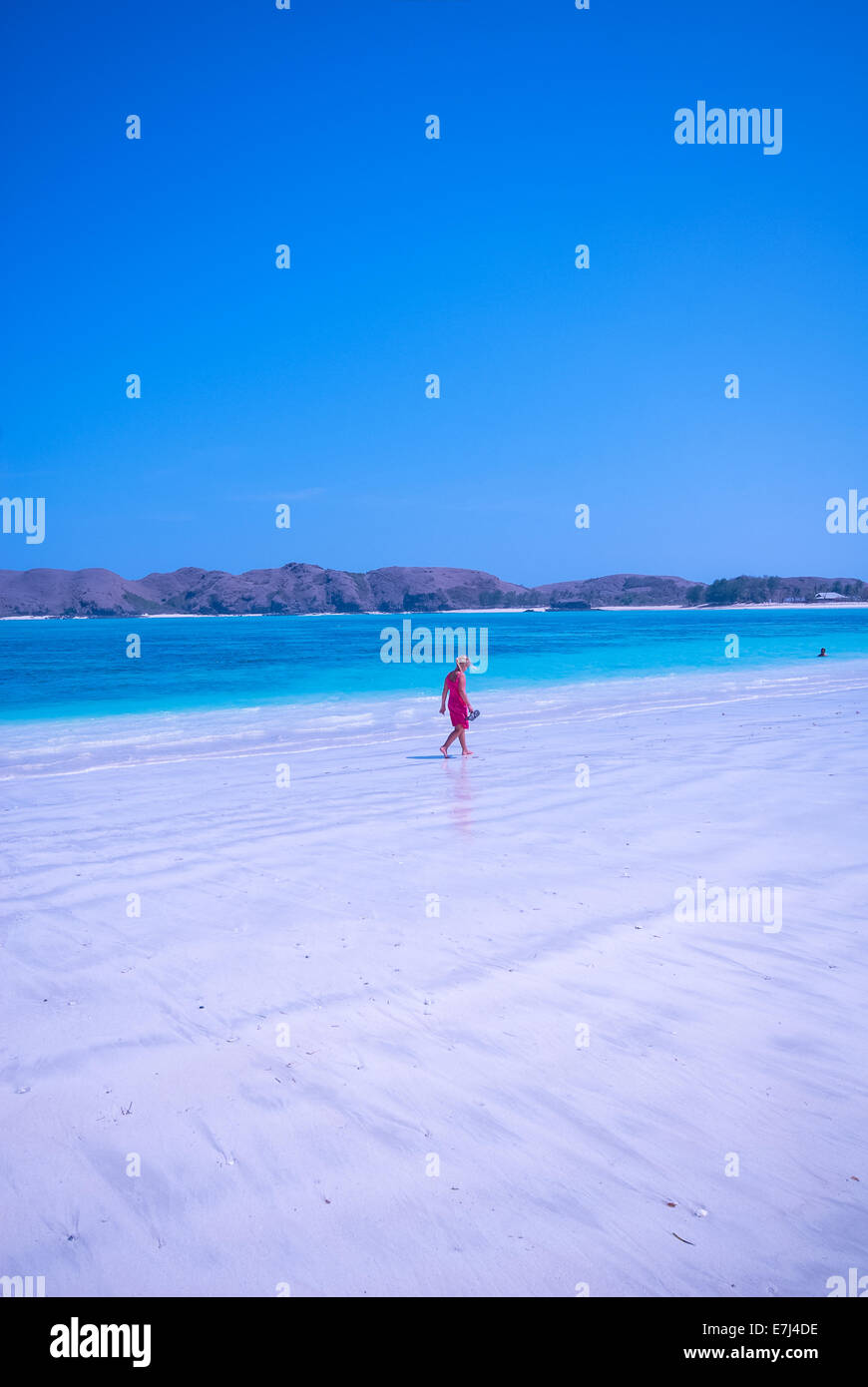 Plage de Kuta, la partie sud de Lombok, Indonésie Banque D'Images