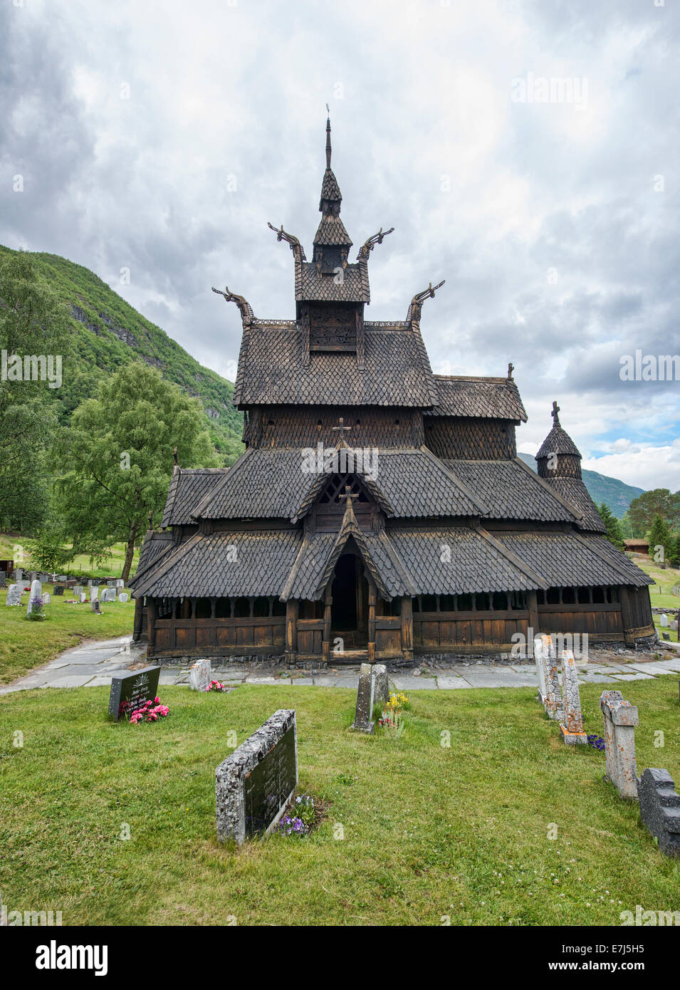 La magique église de Borgund, Norvège Banque D'Images