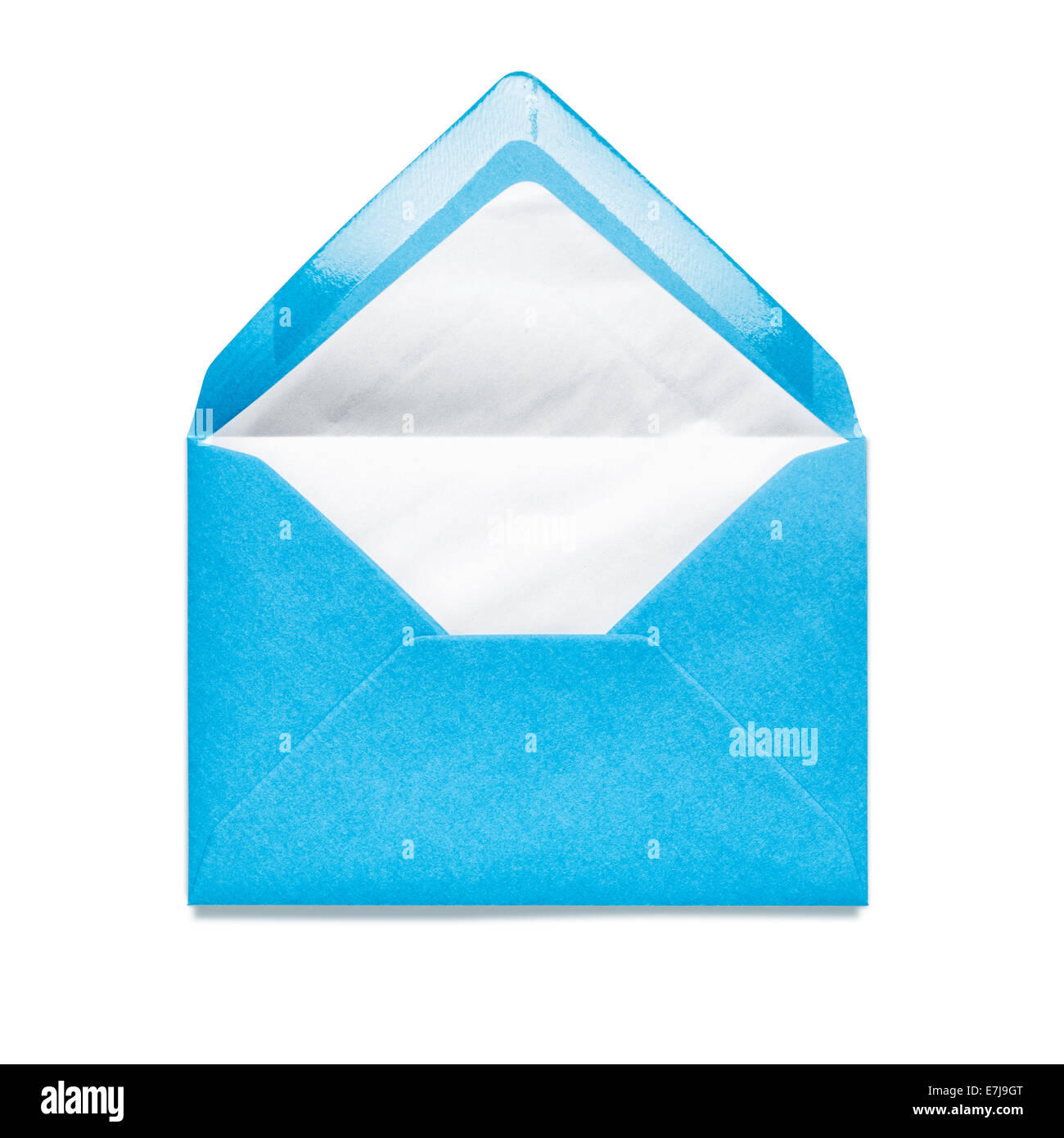 Enveloppe bleue isolé sur fond blanc. Objet Avec clipping path Banque D'Images