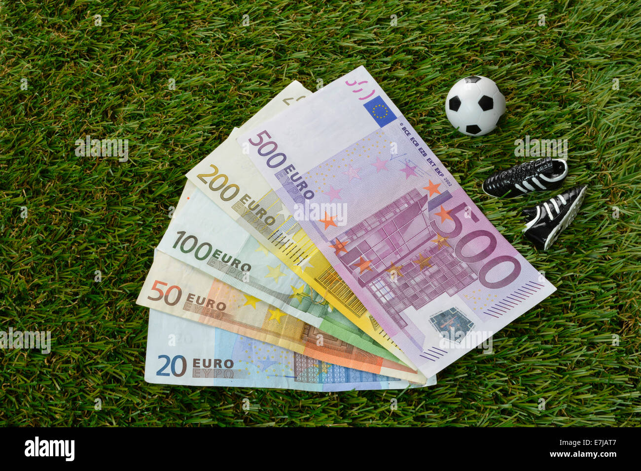 Les projets de l'euro, football, chaussures de football Banque D'Images