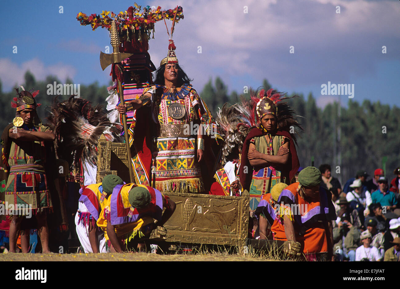 Inti Raymi, la célébration de l'Inca, Cusco, Pérou Banque D'Images