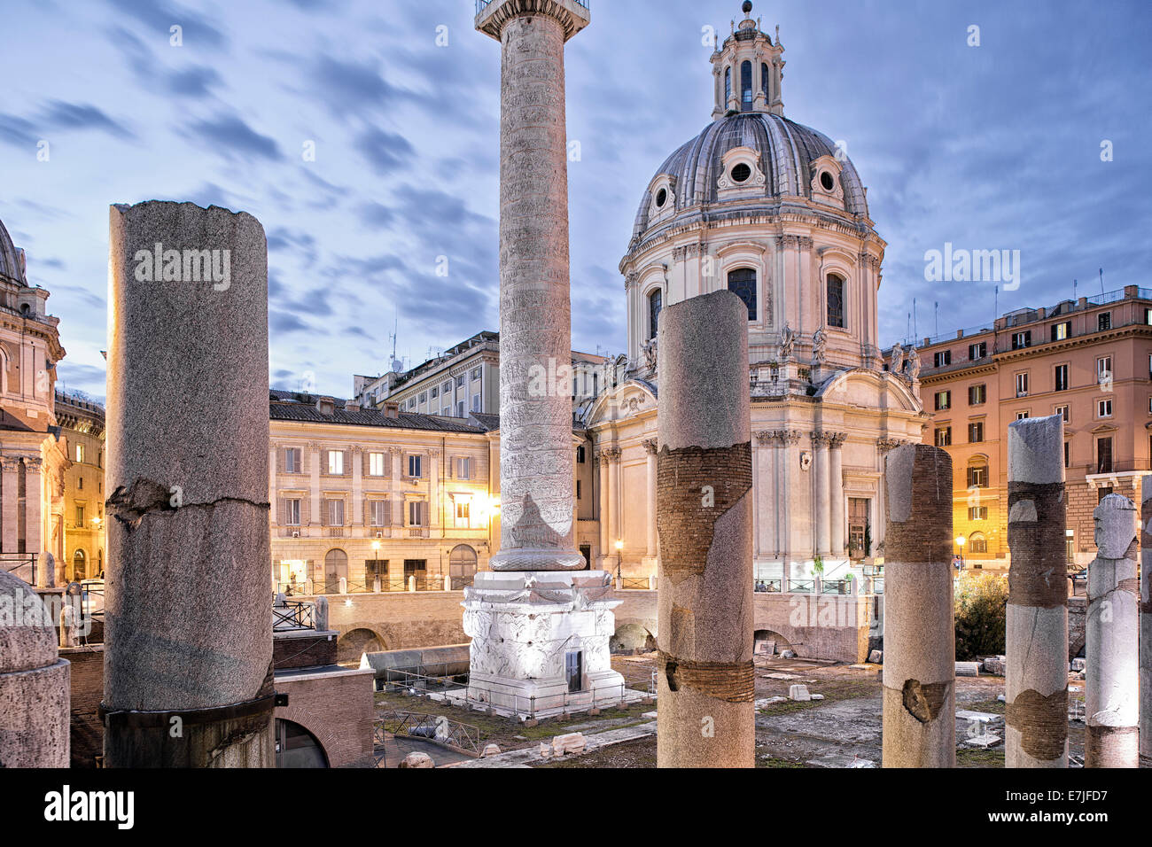 L'antiquité, forum, capital, Italie, Europe, marché, Trajansforum Trajanssäule, Rome, Banque D'Images