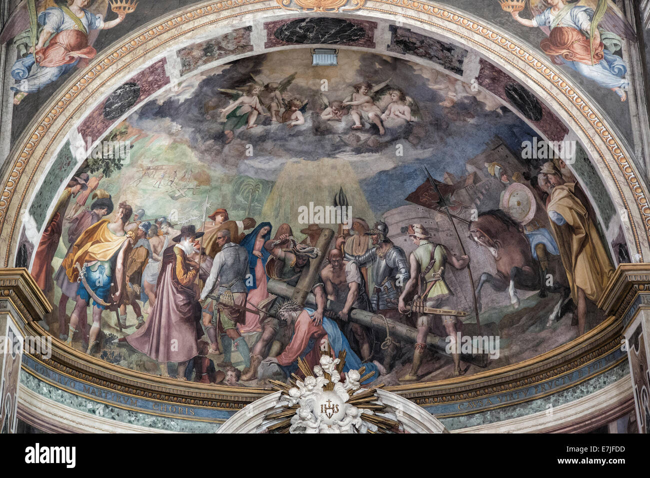 Capital, l'Italie, l'Europe, de l'église, Rome, Via San Vitale, nationale, de l'art, la peinture murale Banque D'Images