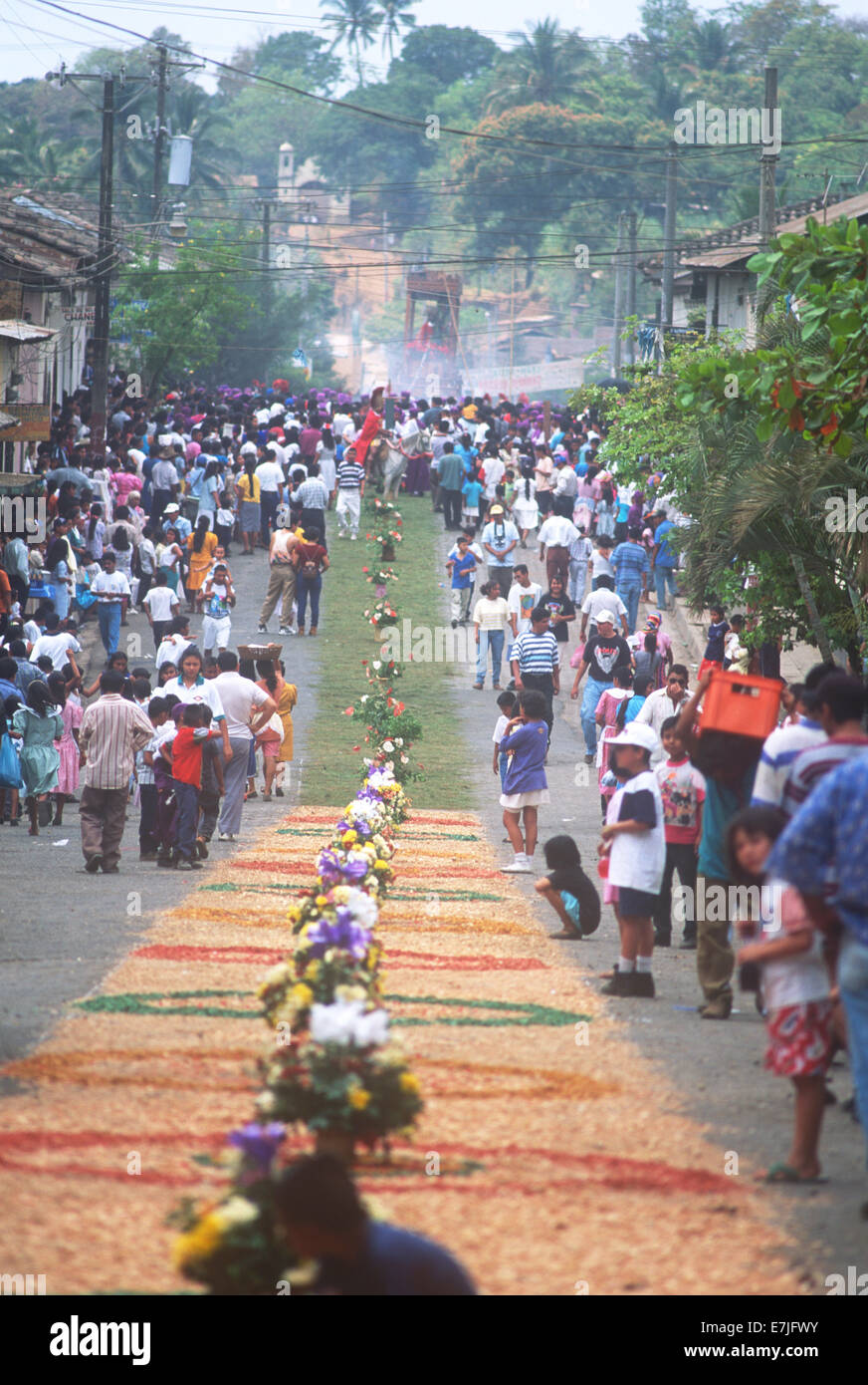 Semaine sainte, une procession, Nahuizalco, El Salvador Banque D'Images