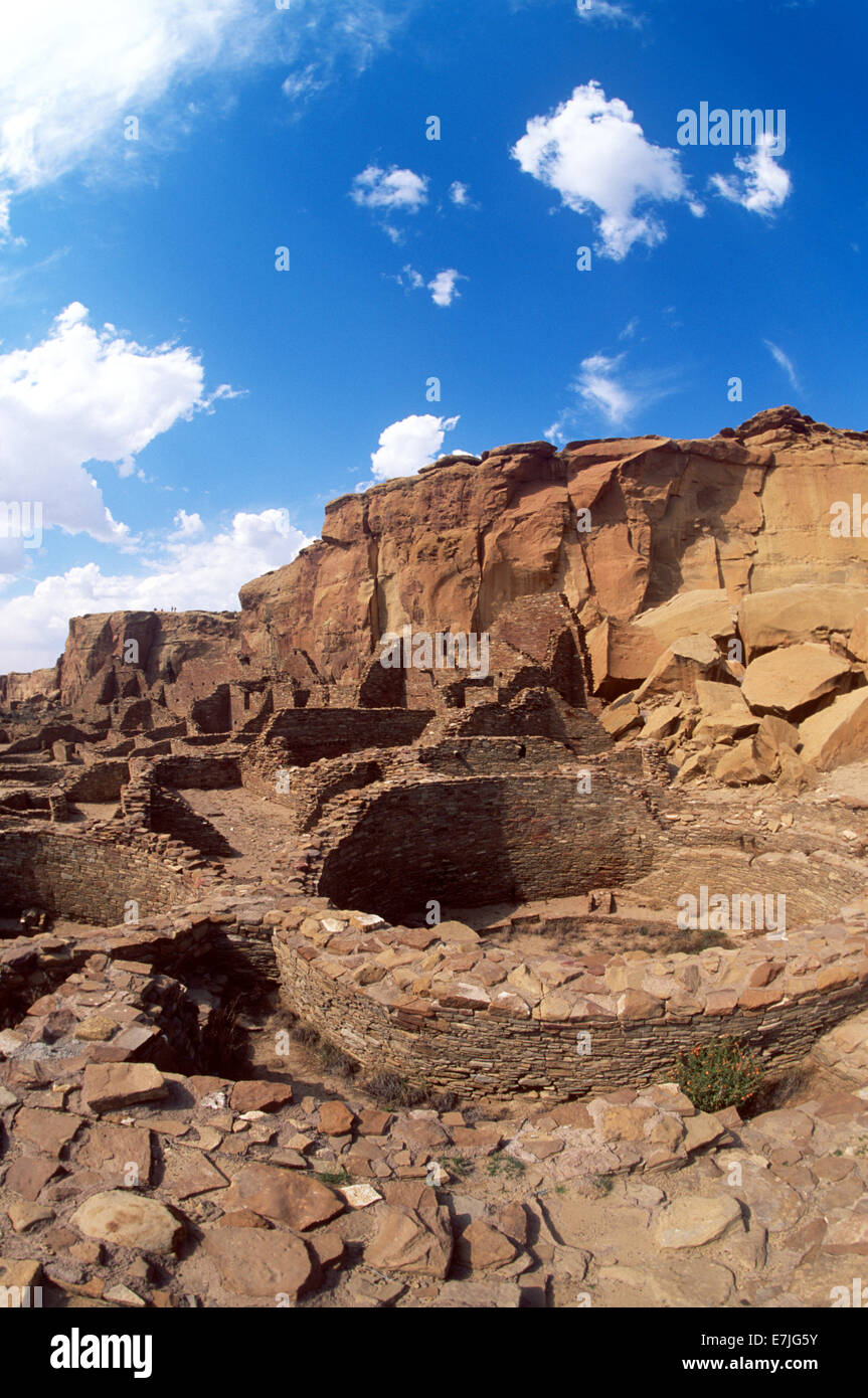 Ancient, logements, Chaco, Canyon, Nouveau Mexique Banque D'Images