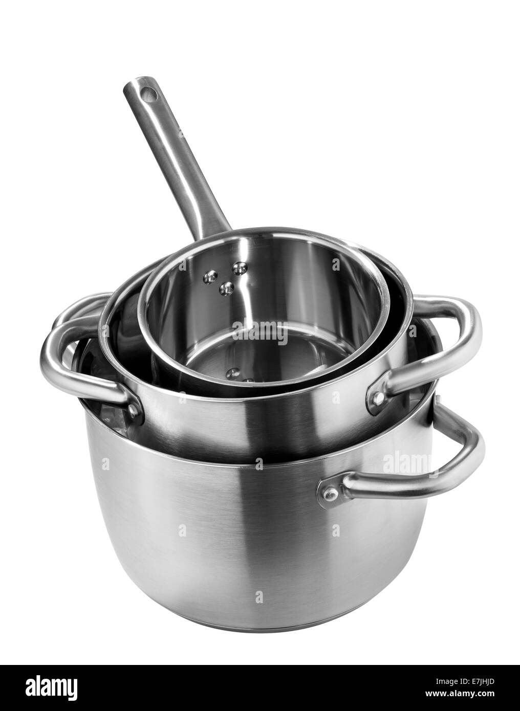 Pots en acier inoxydable Banque D'Images