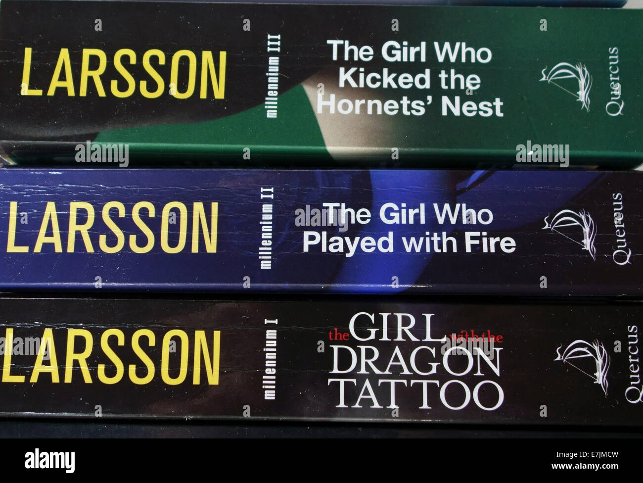 Trilogie de romans policiers du millénaire par l'écrivain suédois Stieg Larsson, Londres Banque D'Images