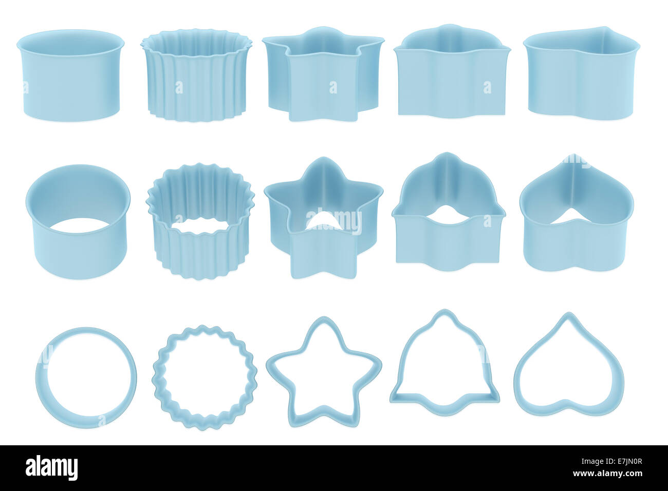 Forme à définir bleu, divers modèles de rendu, de forme Banque D'Images