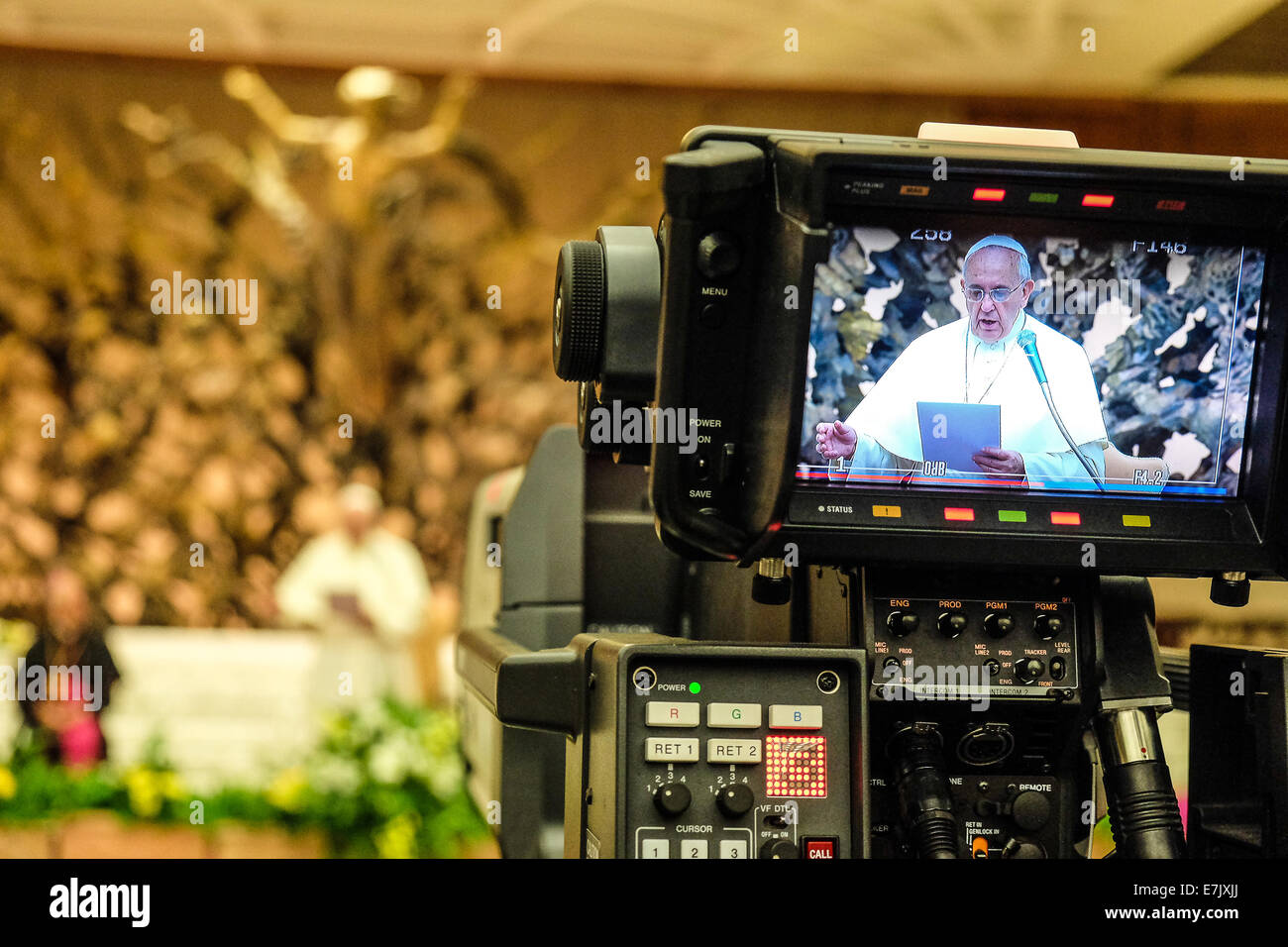 Vatican City Hall ( Aula Nervi Nervi ou Paolo VI ) Réunion Internationale Evangelii Gaudium avec le Pape François, 19 septembre 2014 Credit : Realy Easy Star/Alamy Live News Banque D'Images
