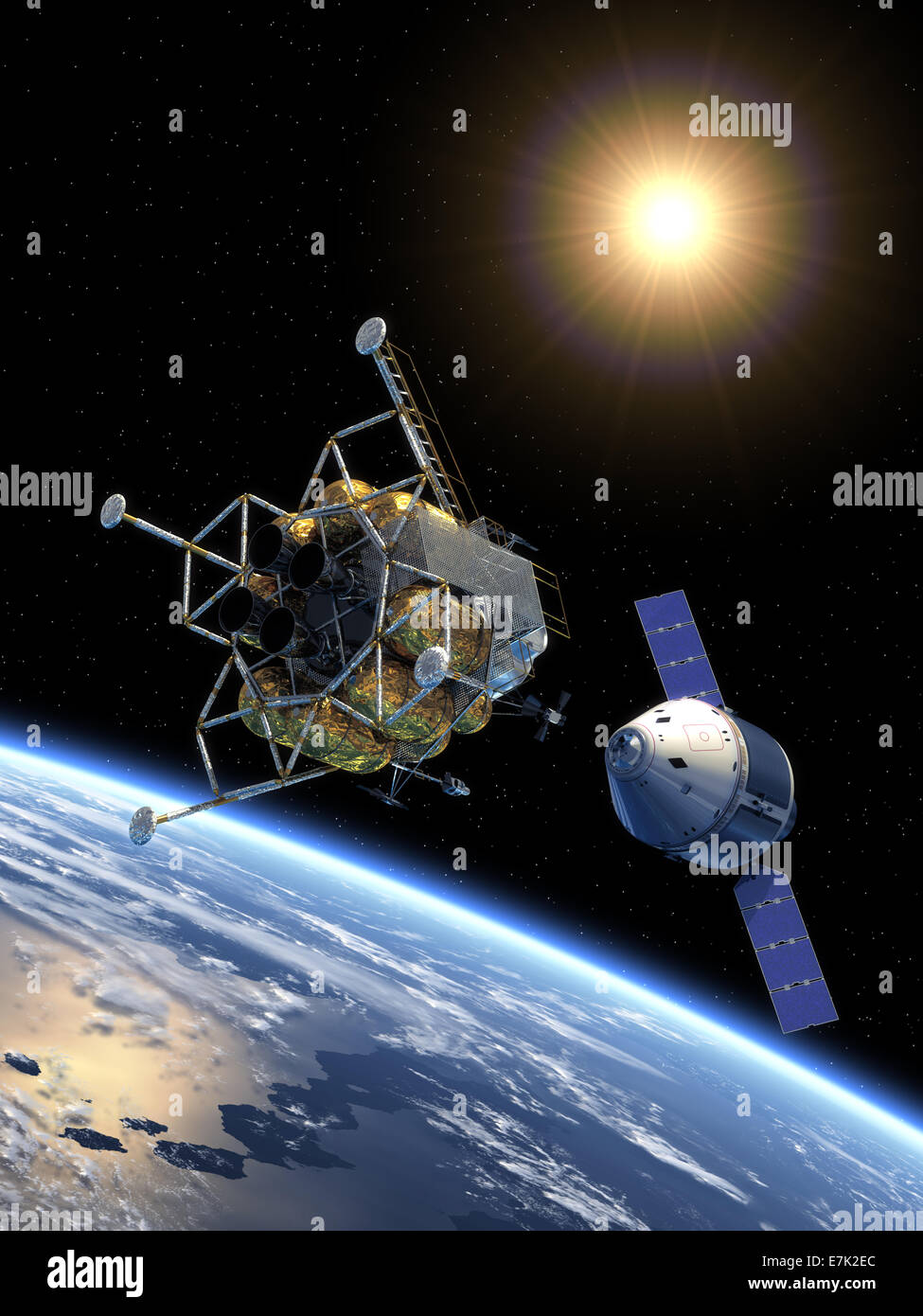 L'Exploration de l'équipage dans l'espace d'accueil pour véhicule Banque D'Images