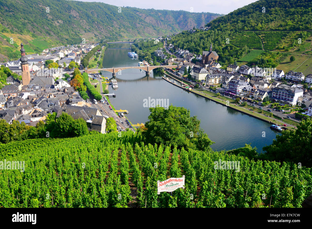 La rivière Mosel Cochem Allemagne de l'Europe affluent de la Moselle Rhin Croisière Banque D'Images