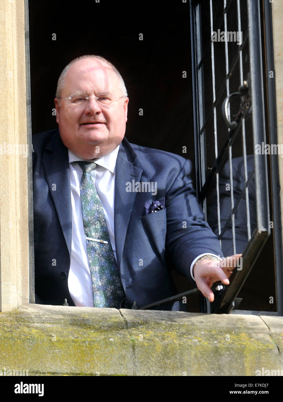 Eric pickles à l'oxford union européenne Banque D'Images