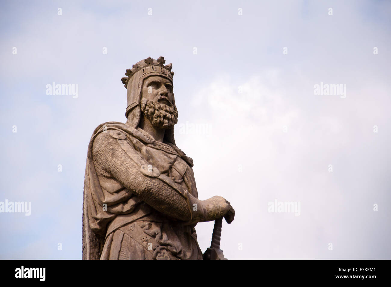 Statue du roi Robert the Bruce au château de Stirling, Écosse Banque D'Images