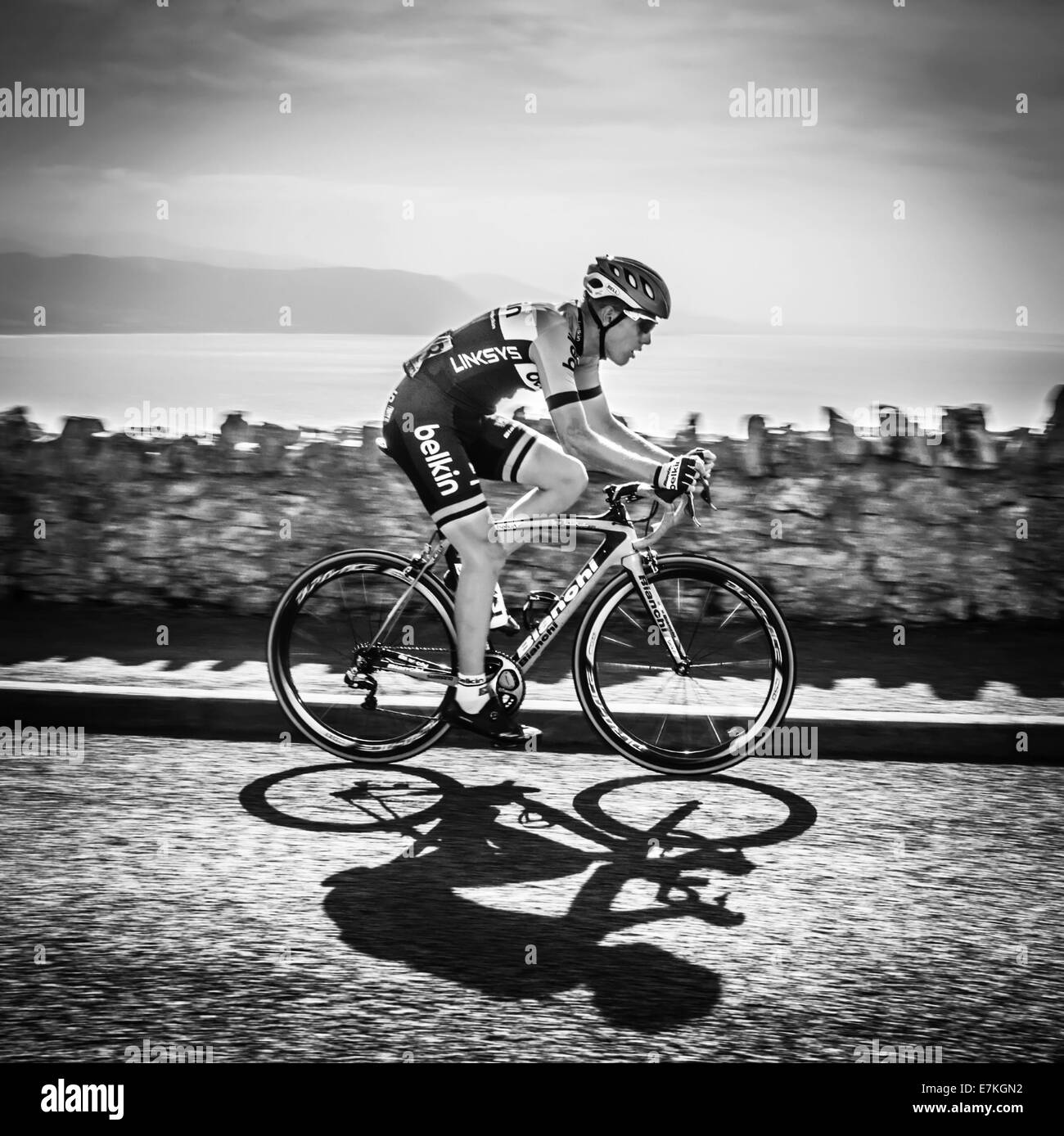Tour de Bretagne cycliste 2014 rider. Banque D'Images