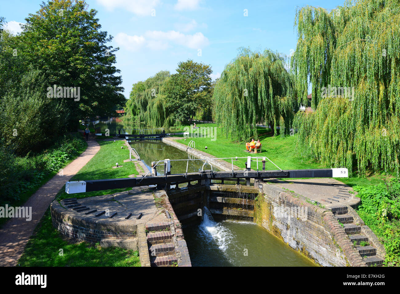53 verrouillage sur Grand Union Canal, Berkhamsted, Hertfordshire, Angleterre, Royaume-Uni Banque D'Images