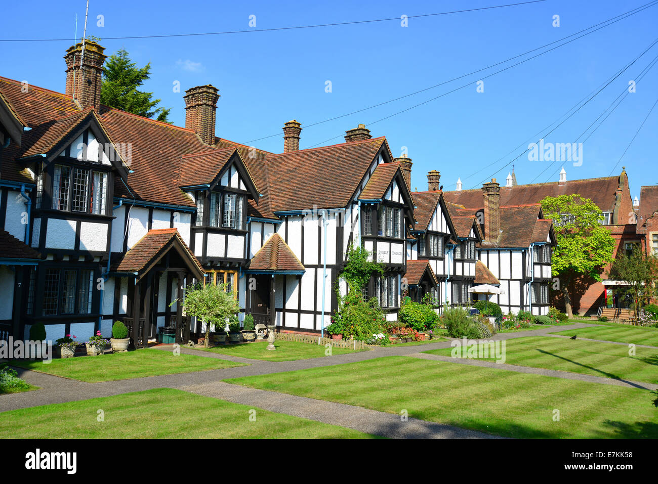 Louisa Cottages (19ème siècle hospices), Park Road, Hemel Hempstead, Hertfordshire, Angleterre, Royaume-Uni Banque D'Images