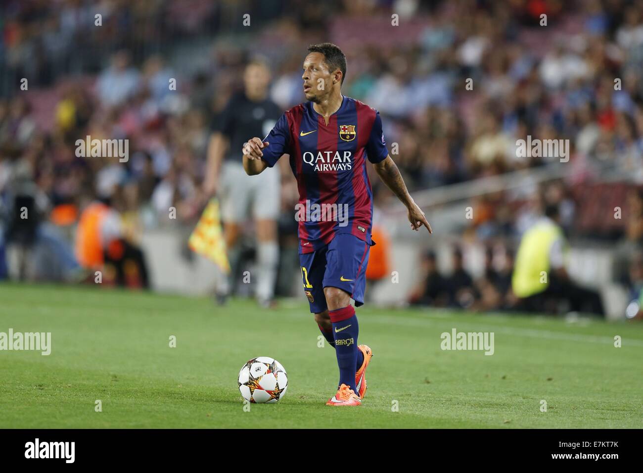 Adriano (Barcelone), le 17 septembre 2014 - Football : Football / Ligue des Champions Groupe F match entre le FC Barcelone 1-0 FC Apoel Nicosie au Camp Nou à Barcelone, Espagne. (Photo de Mutsu Kawamori/AFLO) [3604] Banque D'Images