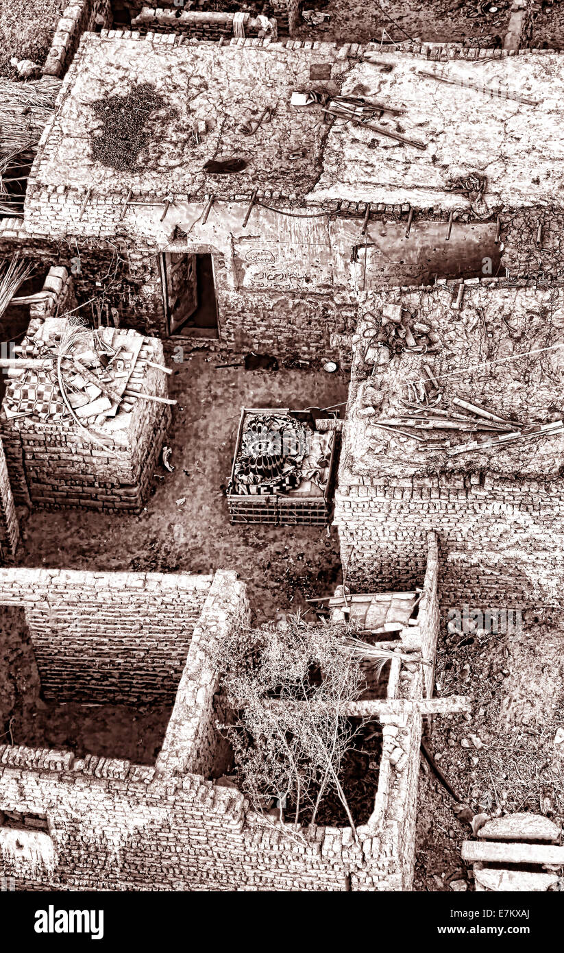 Résumé de maison complexe à Louxor Egypte . photo prise depuis un ballon à air chaud . Banque D'Images