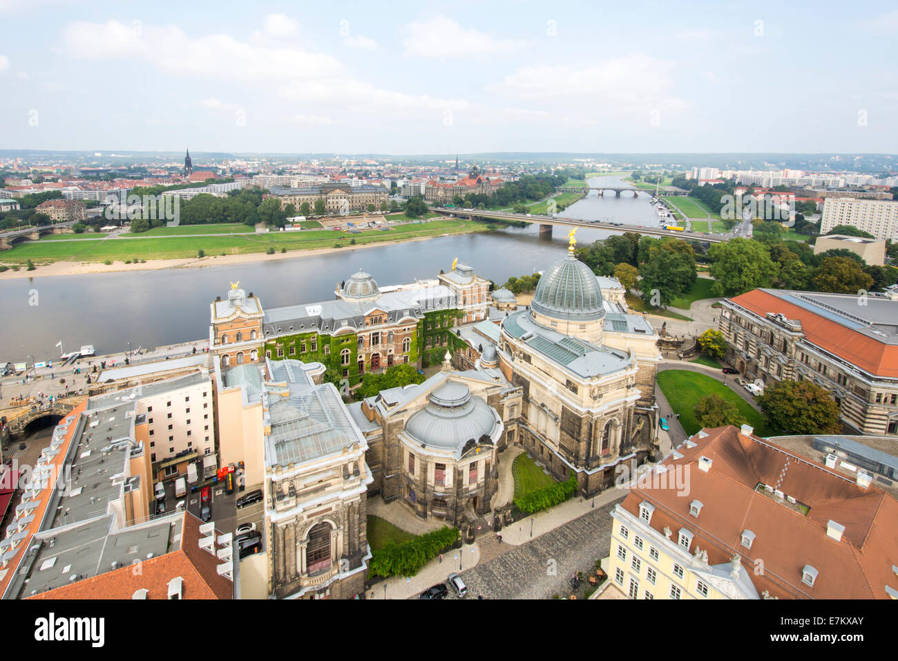 La ville de Dresde (Saxe) et de l'Elbe. Banque D'Images