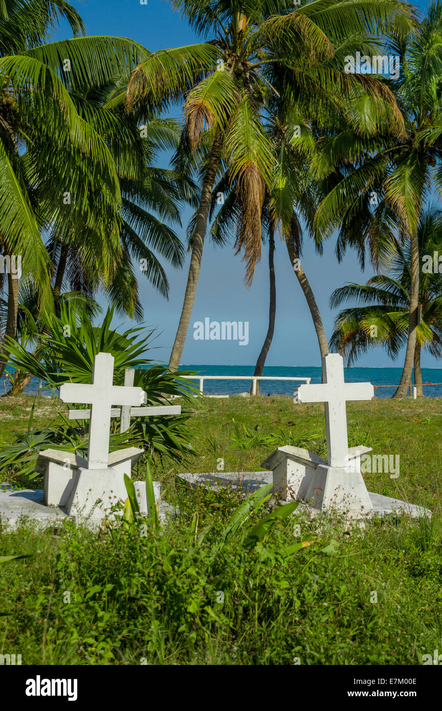Cimetière à Caye Caulker Belize Banque D'Images