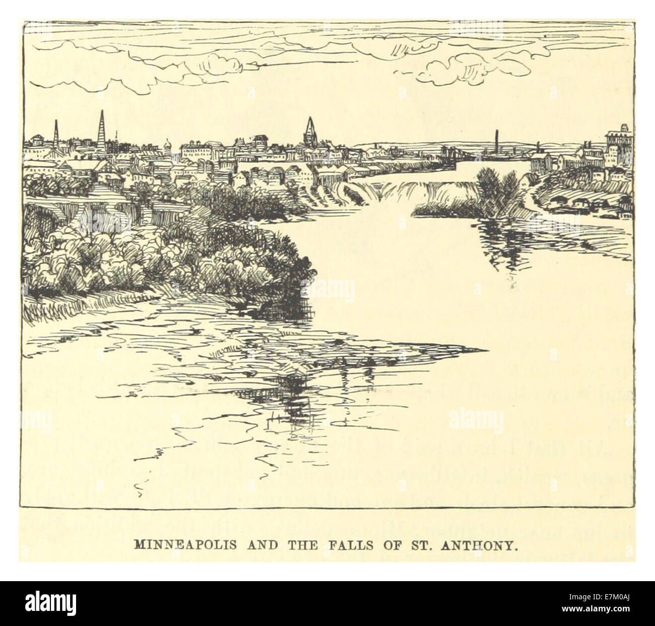 MARK TWAIN(1883) P594 - MINNEAPOLIS ET LES CHUTES DE SAINT ANTHONY. Banque D'Images