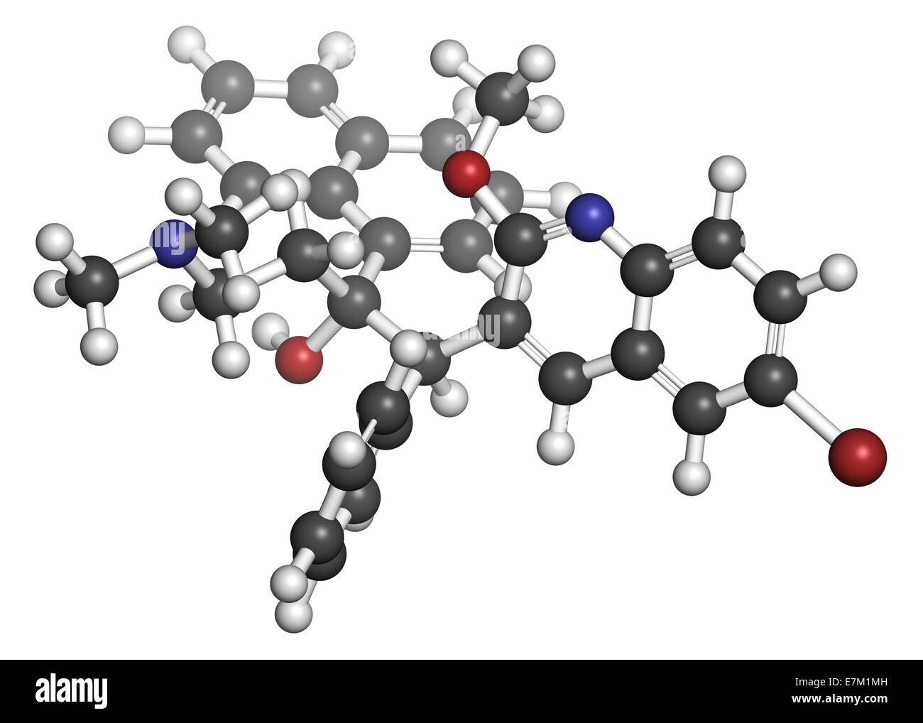 La tuberculose - la Bedaquiline. Diarylquinoline antibactérien employé dans le traitement des infections à mycobacterium tuberculosis. Un atomes Banque D'Images