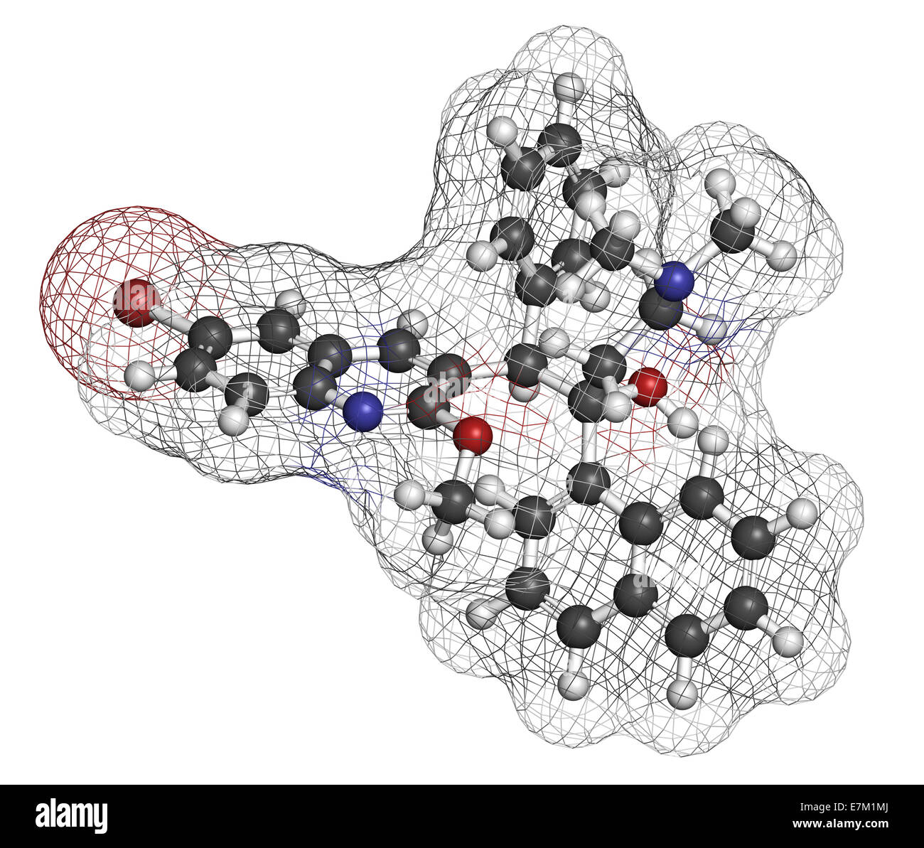 La tuberculose - la Bedaquiline. Diarylquinoline antibactérien employé dans le traitement des infections à mycobacterium tuberculosis. Un atomes Banque D'Images