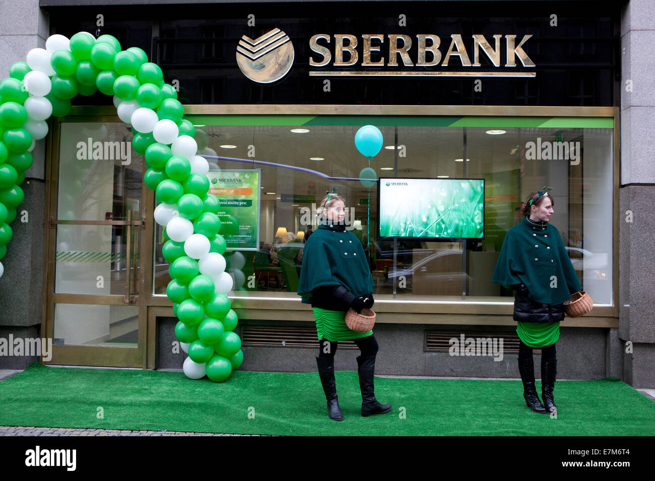 La Sberbank à Prague République Tchèque Banque D'Images
