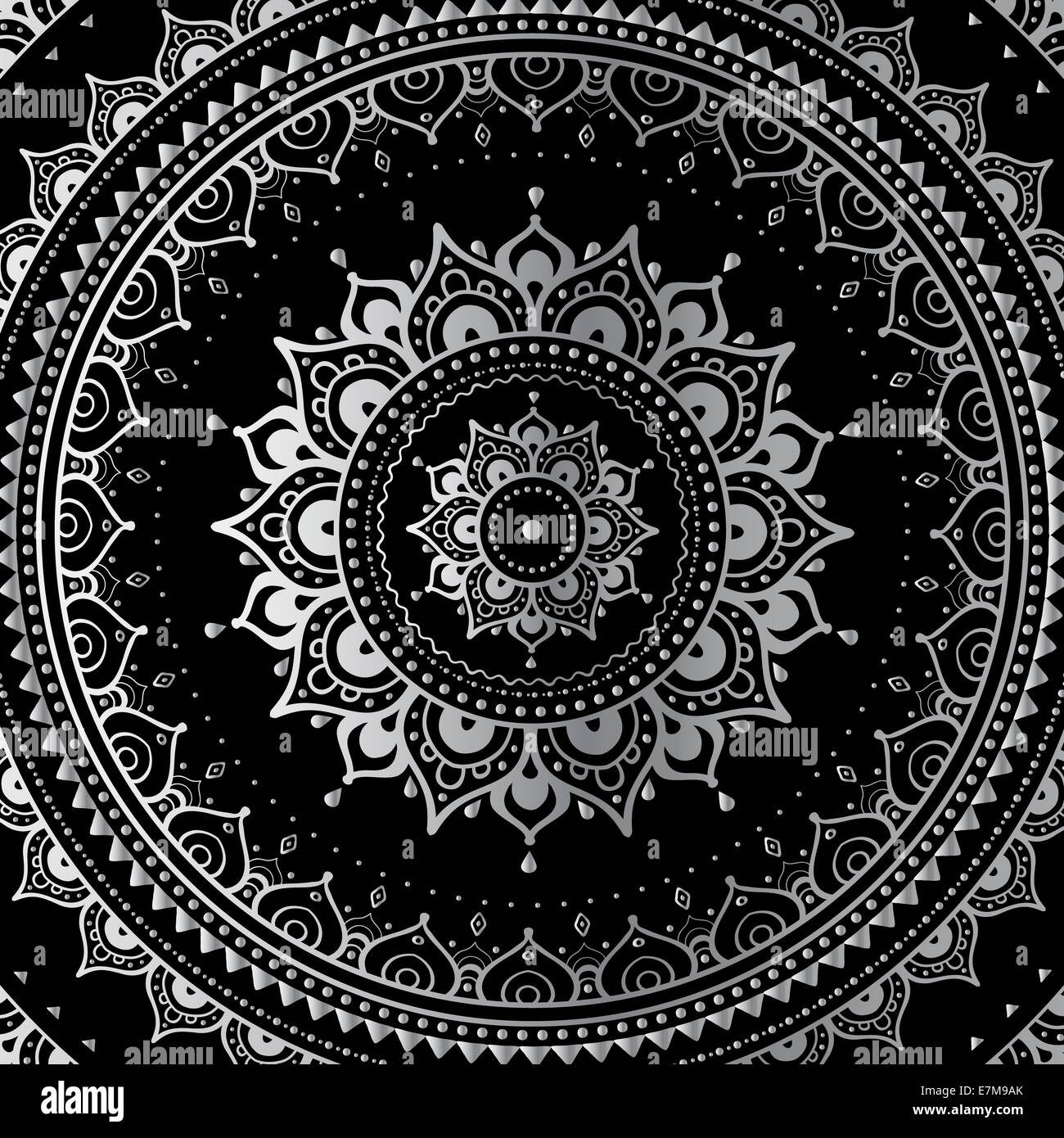 Mandala argent Banque D'Images