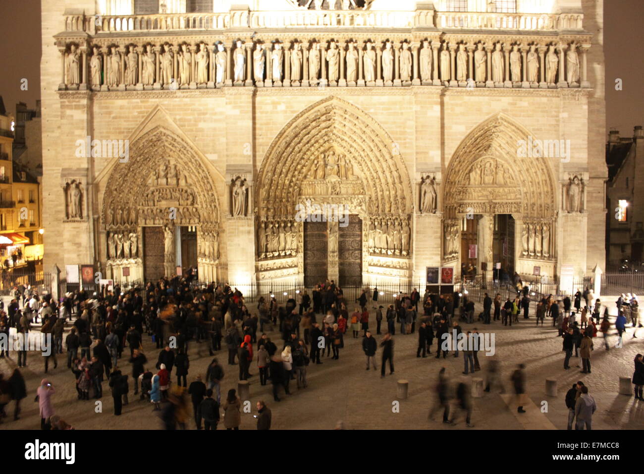 Façade de la Cathédrale Notre Dame de Paris, cathédrale, Paris,France. Banque D'Images