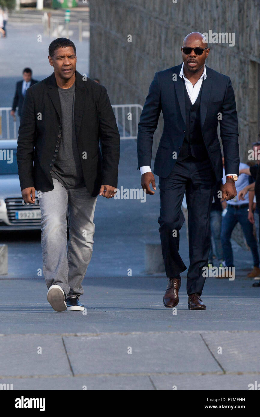 Denzel Washington et directeur Antoine Fuqua au cours de la 'l'Equalizer' photocall lors du 62e Festival International du Film de San Sebastian le 19 septembre 2014/photo alliance Banque D'Images
